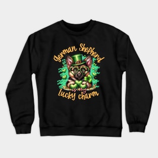 Charming Pup: German Shepherd St. Paddy's Delight Crewneck Sweatshirt